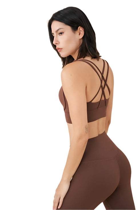 Vibrance Cross-Back Sports Bra Stylish & Supportive Activewear