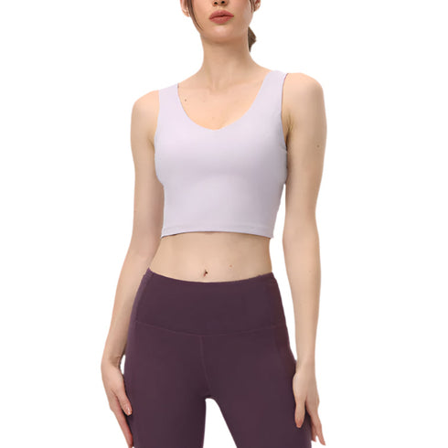 Elevate Cross-Back Deep V Yoga Tank Top Stylish & Supportive Activewear