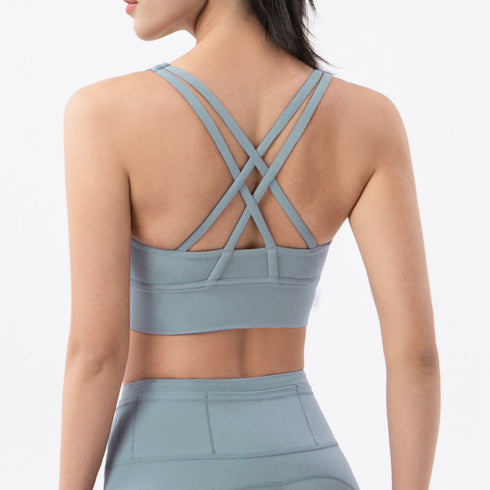 Vibrance Cross-Back Sports Bra Stylish & Supportive Activewear