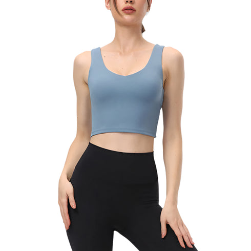 Elevate Cross-Back Deep V Yoga Tank Top Stylish & Supportive Activewear