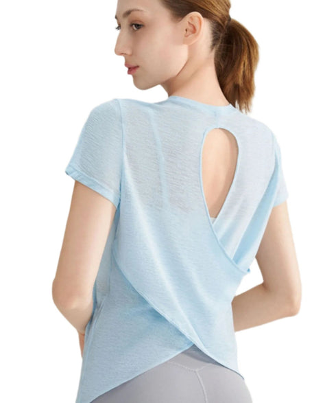 FlexCool Cutout Back Yoga Tee – Breathable & Stylish Activewear