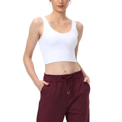 Elevate Cross-Back Deep V Yoga Tank Top Stylish & Supportive Activewear