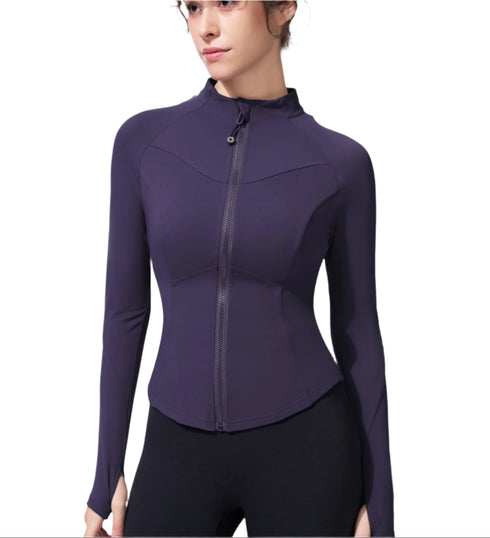 SereneFit Stand Collar Yoga Top – Sleek & Supportive Activewear