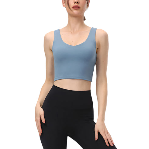 Elevate Cross-Back Deep V Yoga Tank Top Stylish & Supportive Activewear