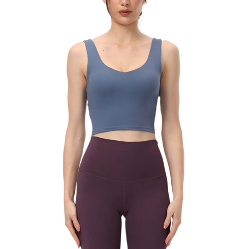 Elevate Cross-Back Deep V Yoga Tank Top Stylish & Supportive Activewear