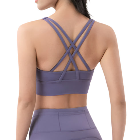 Vibrance Cross-Back Sports Bra Stylish & Supportive Activewear